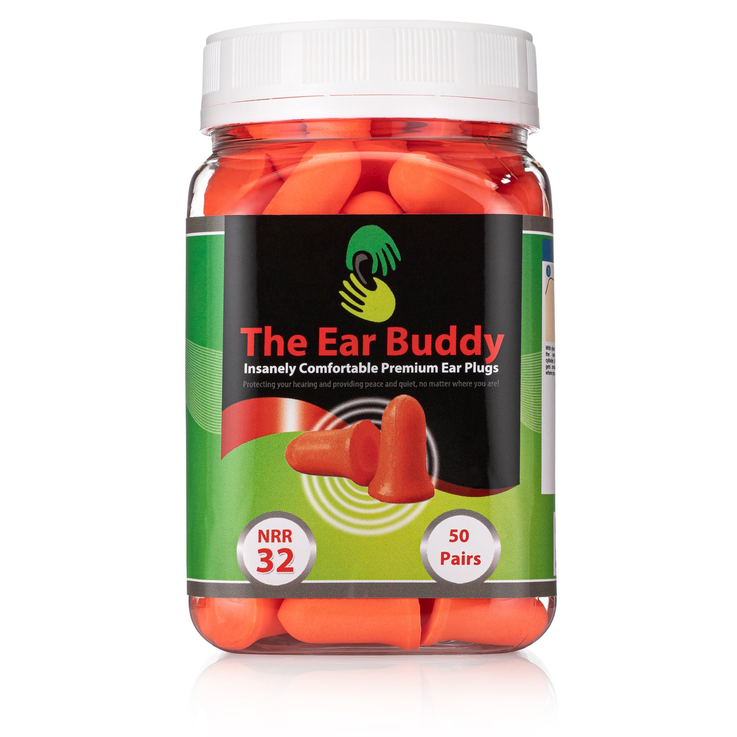 The Ear Buddy Premium Soft Foam Ear Plugs, Noise Cancelling Earplugs for Sleeping, Hearing Protection for Concerts, Work, Shooting & Travel, Noise Reduction Rating 32 Decibels, 50 Pairs